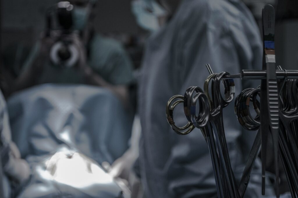 A close up of surgical tools